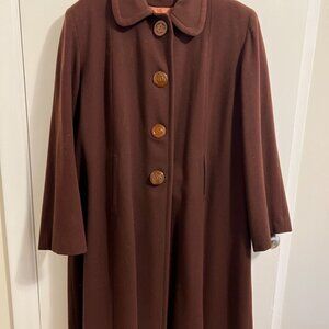 Vintage chocolate brown wool coat